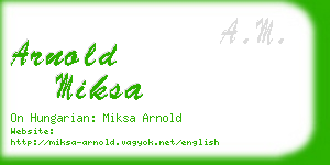 arnold miksa business card